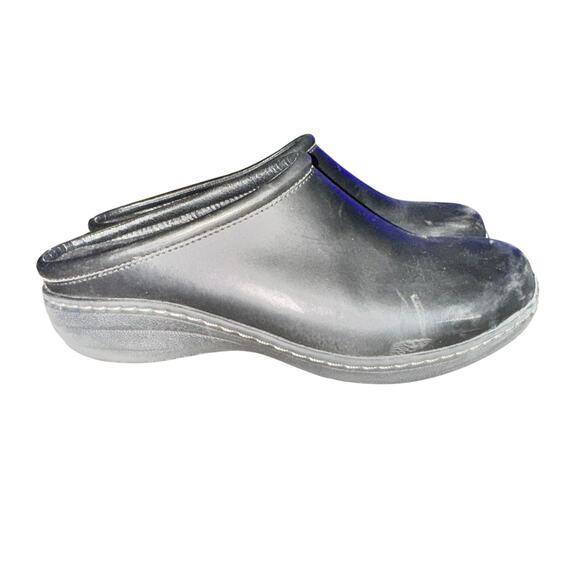 Aetrex Clogs Women's Size 7 Black Leather Slip On Comfort Shoes Mules Casual - Picture 3 of 7